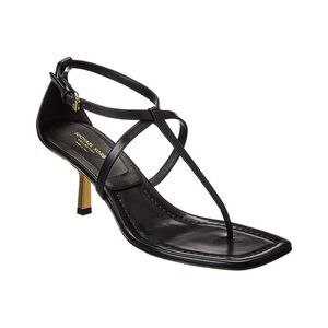 Michael Kors Collection Anna Leather Sandal, Black